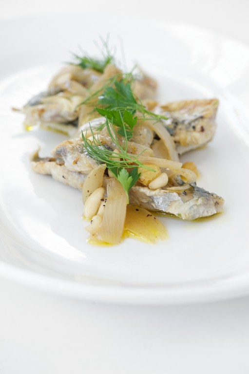 Sardines "In Saor"  with spices, onions, vinegar and sultanas