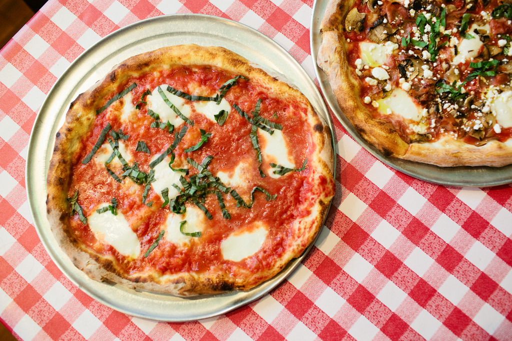 Pizza Margherita (left) and The Owner's Favorite (right)