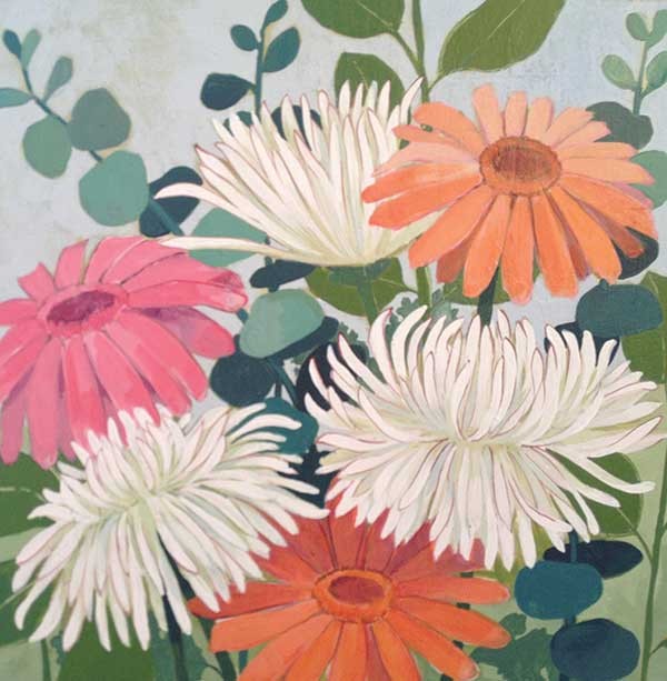 Kathrine Lovell, Tiverton I work with nature forms, landscapes, and sophisticated geometrics in richly layered colors.