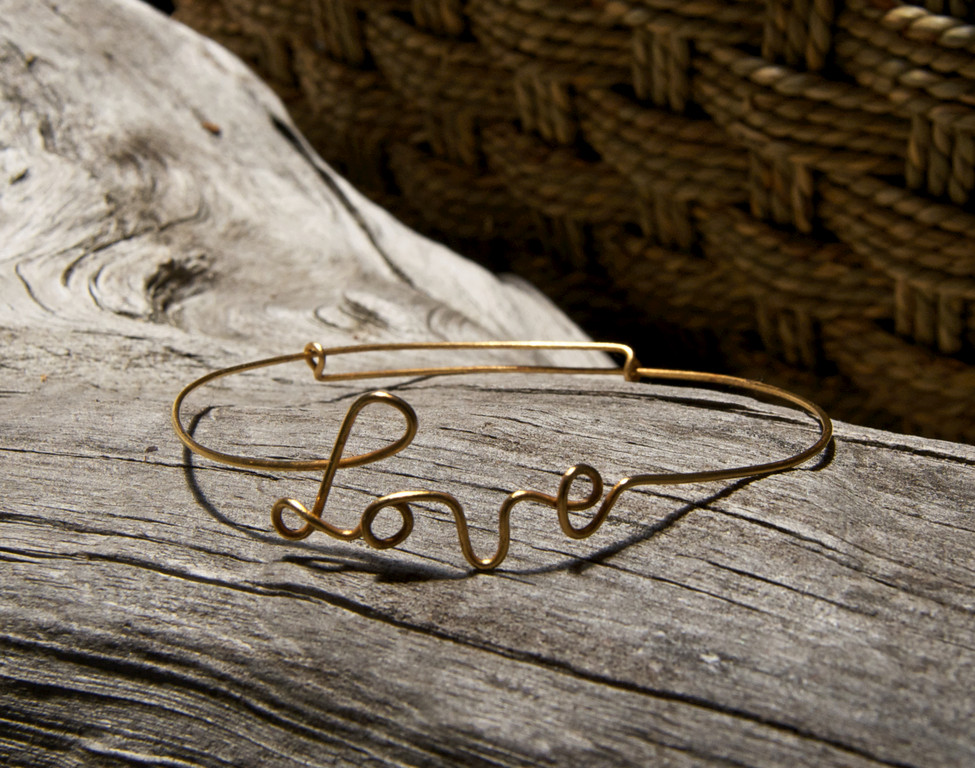 Golden love bracelet, $16