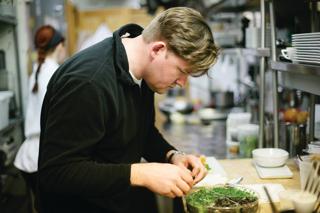 Chef Speidel in the kitchen at Persimmons