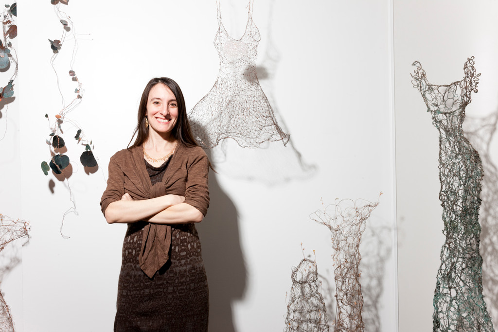 Sue Freda and her delicate wire dress creations