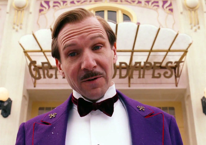 Ralph Fiennes as Gustave in Wes Anderson's The Grand Budapest Hotel