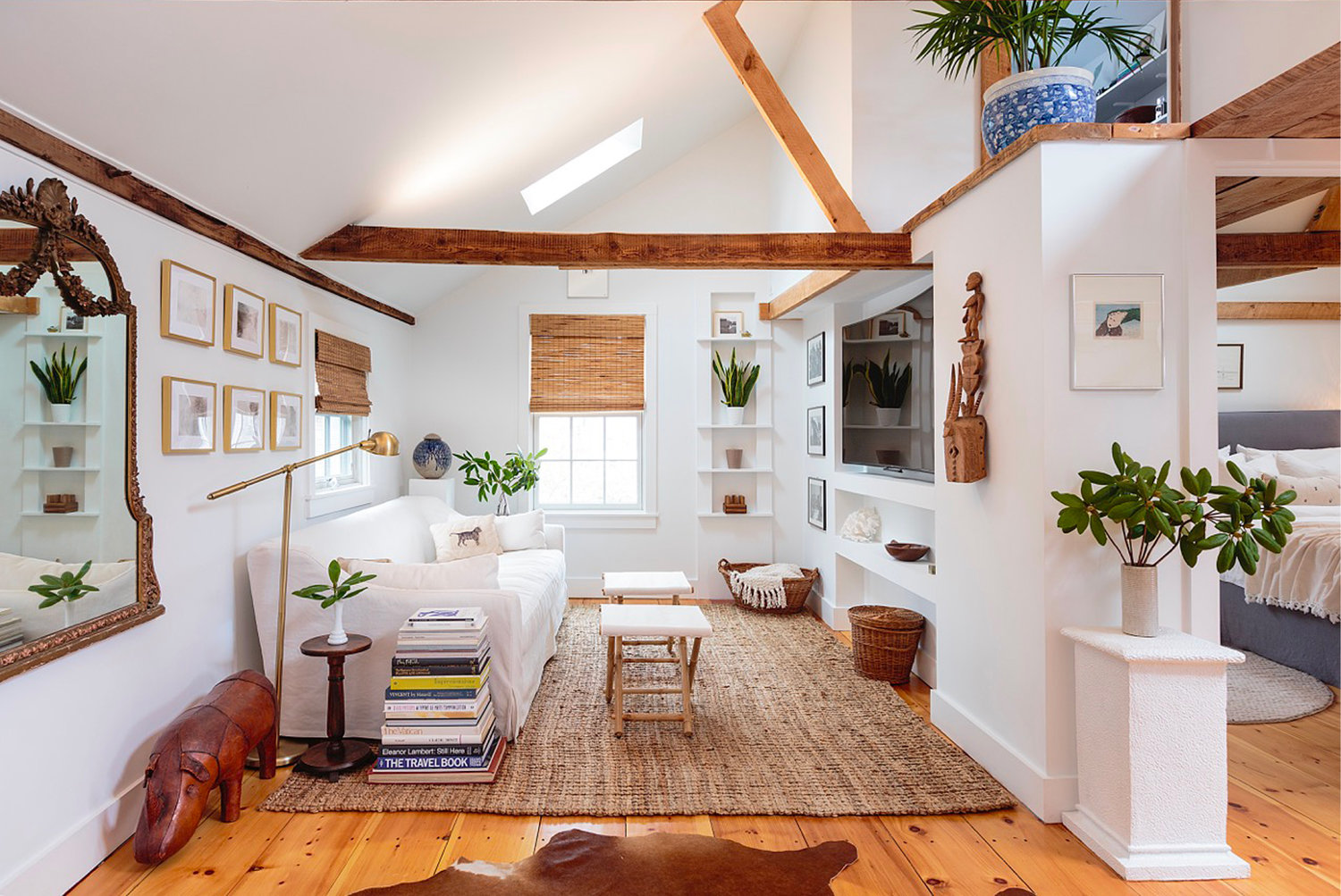 A foundation of white makes a small loft feel luminous and airy