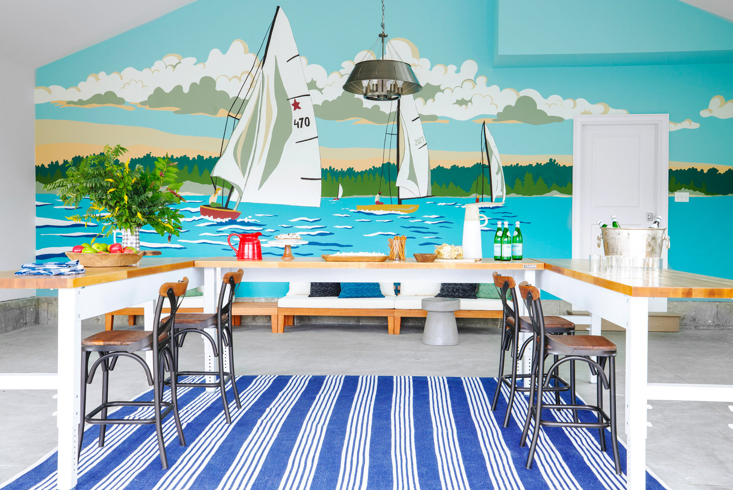 A paint-by-number mural connects this Portsmouth garage to its location