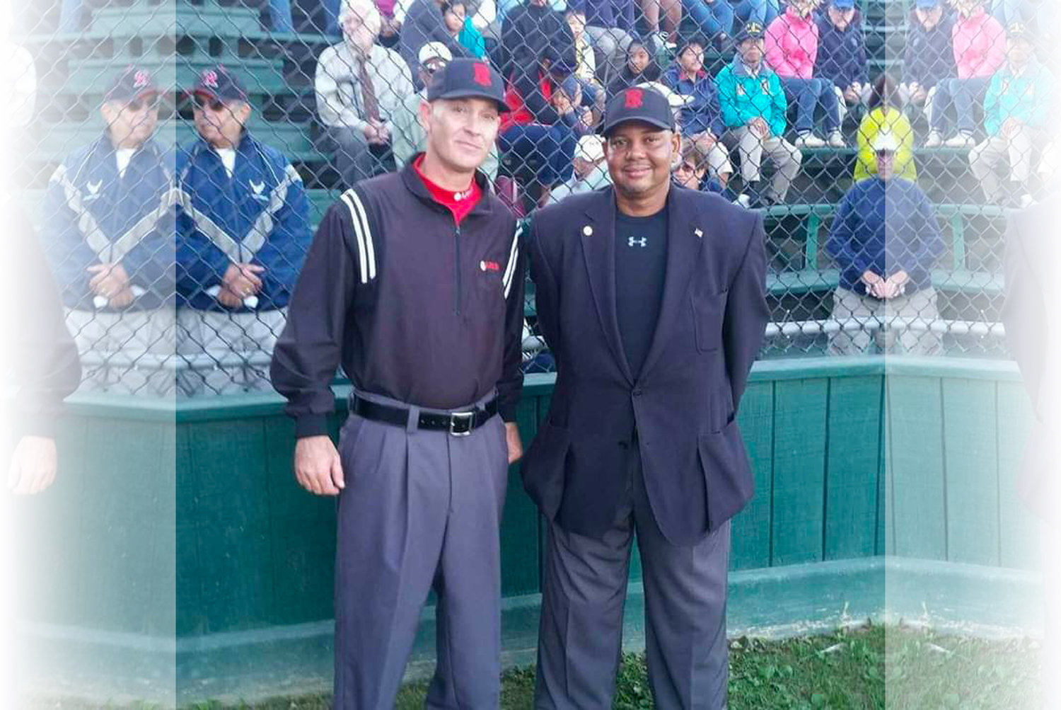 Renaldo Cockrum (right) at a Newport Gulls game at Cardines Field