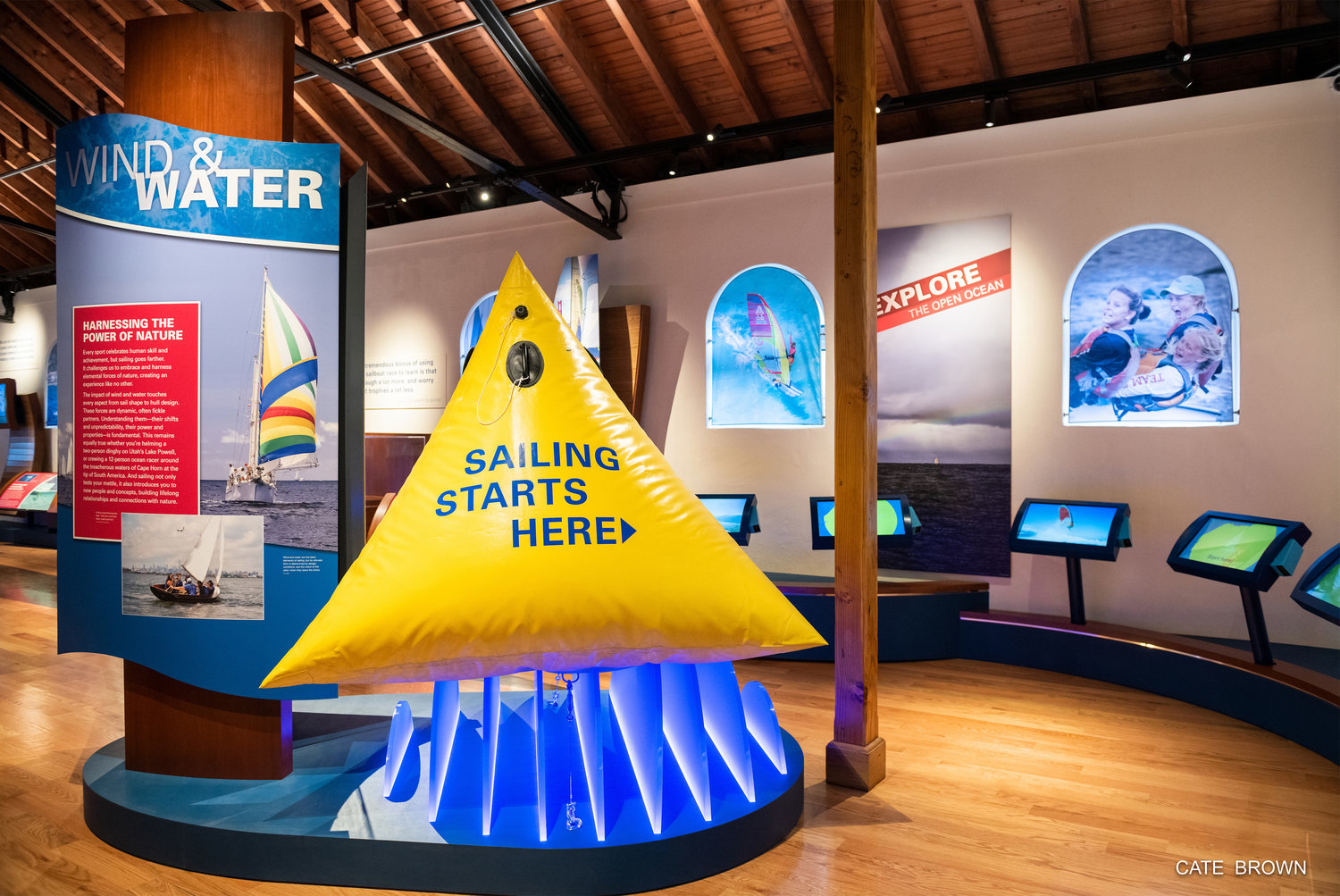 Explore exhibit halls at the sailing museum