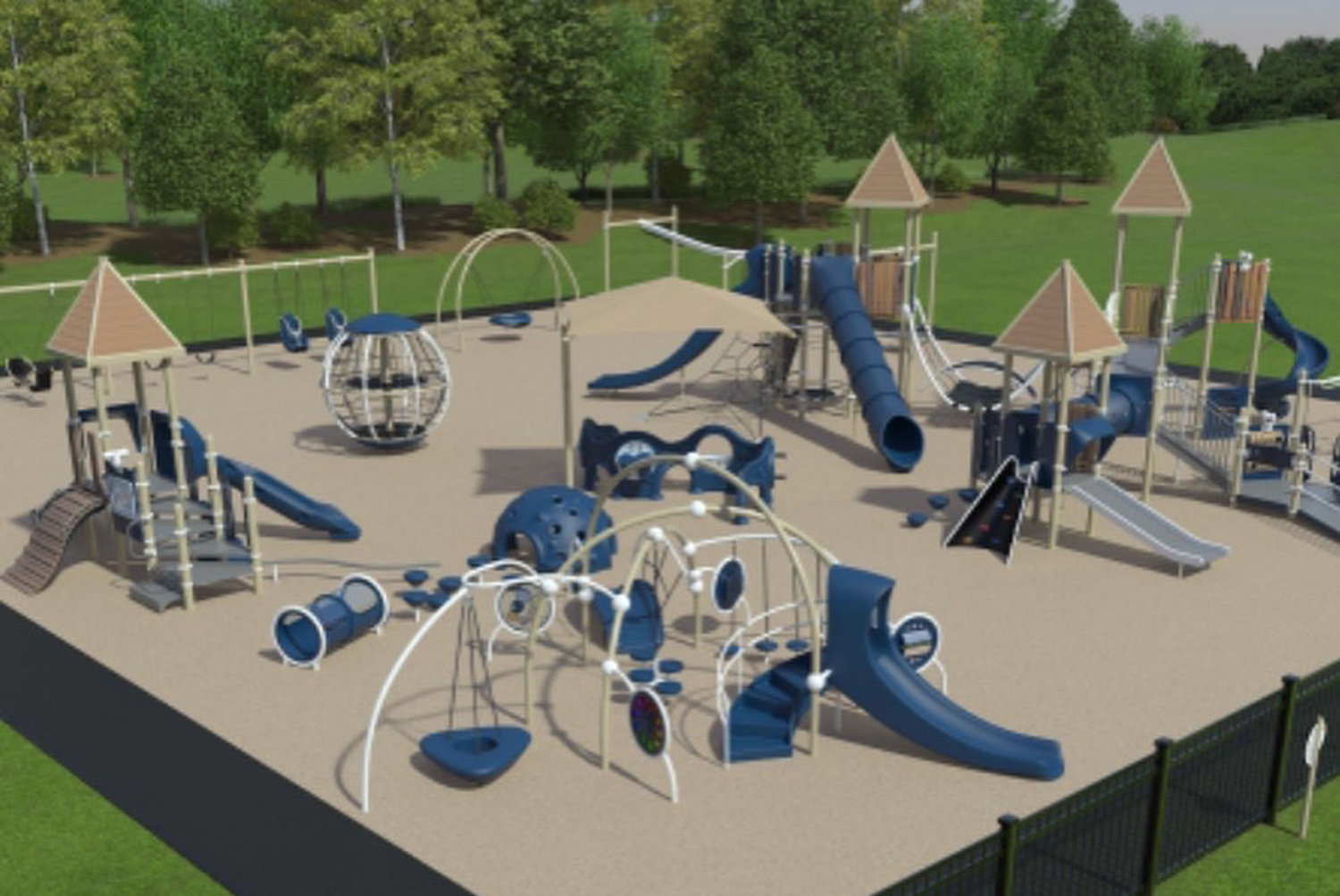 Renderings of the anticipated new and improved Portsmouth Park