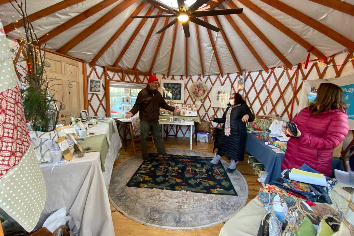 Inside the yurt at Apple Blossom Preschool for last year's yuletide event