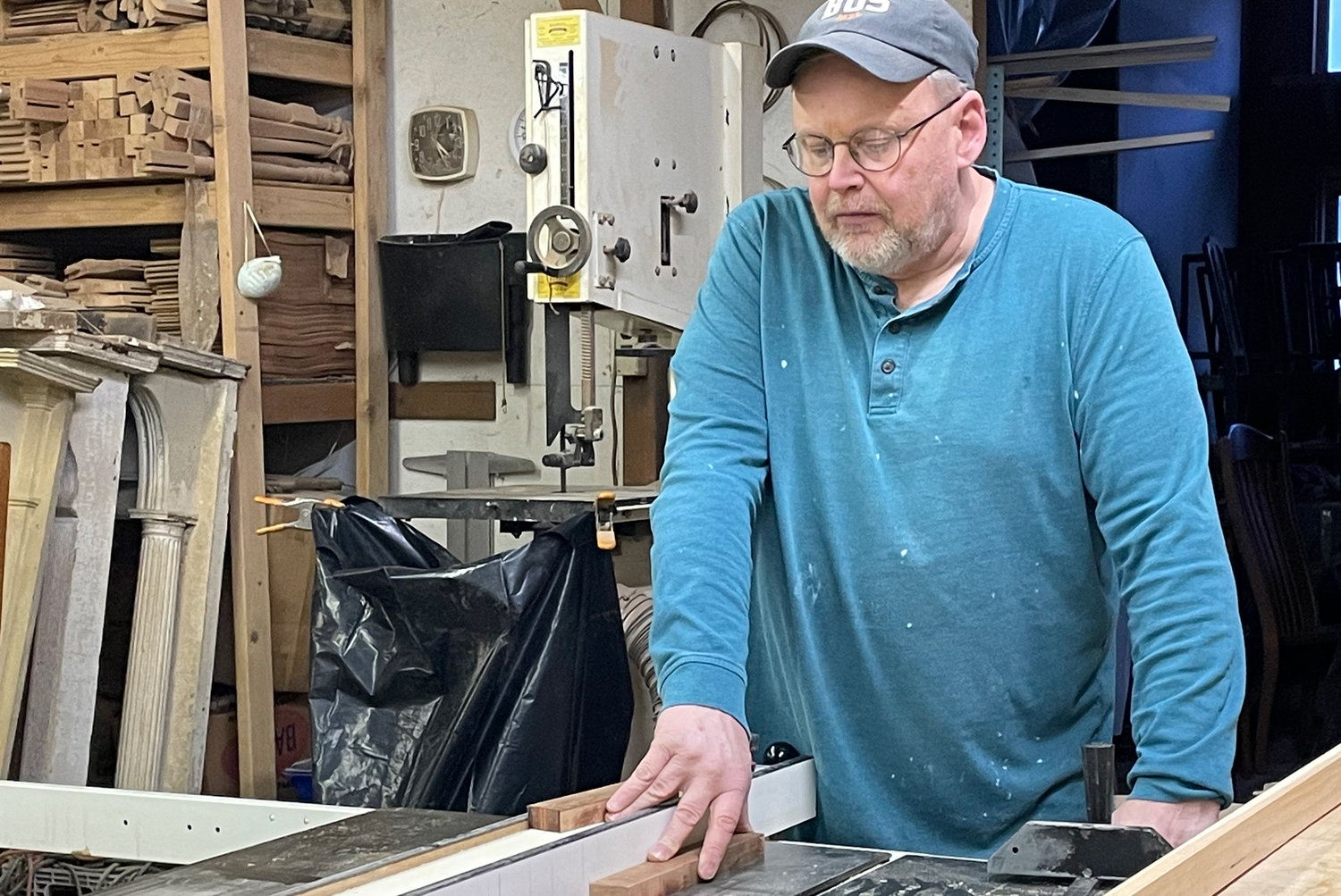 Dave Metthe at work in his furniture restoration studio