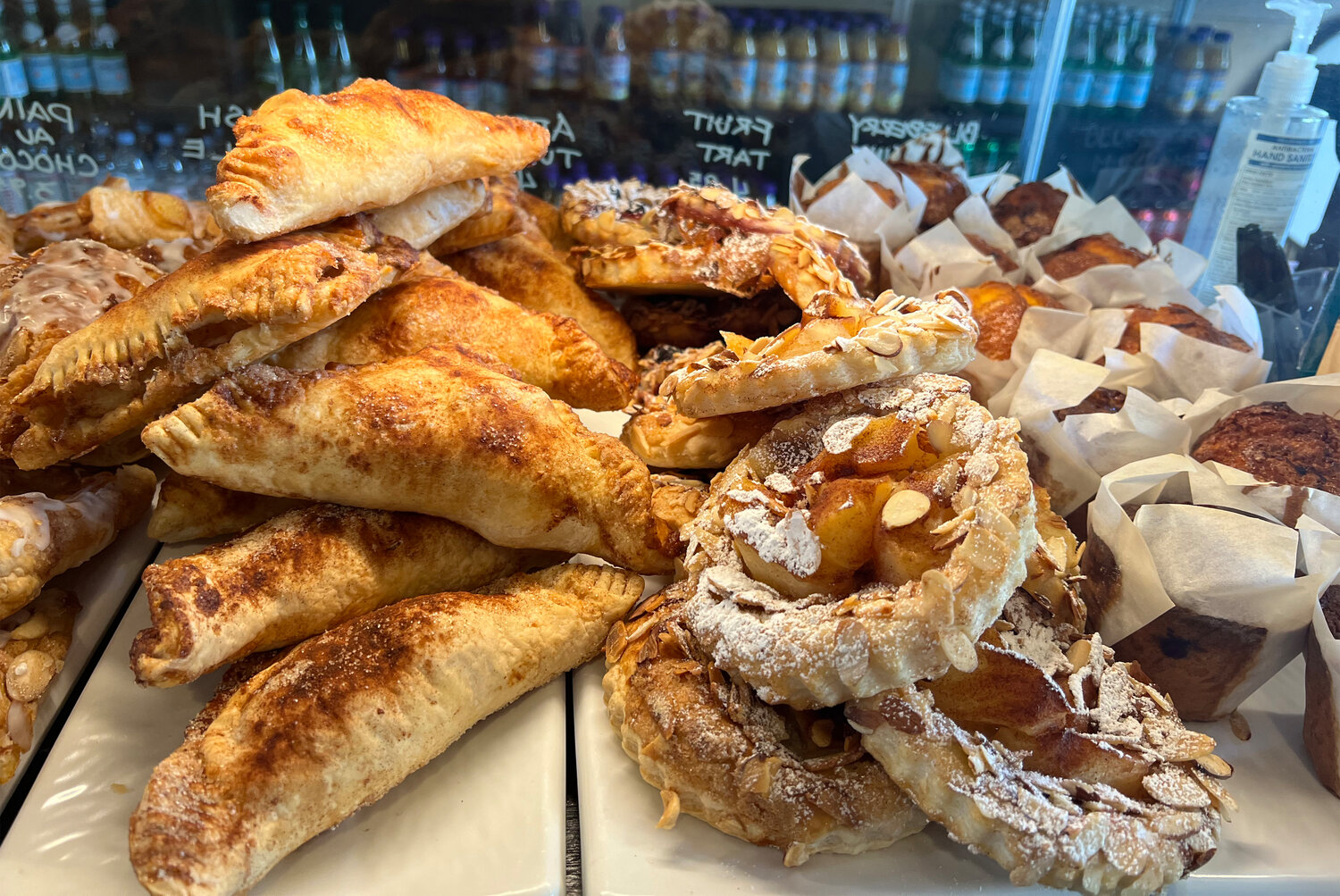 A full pastry case at Picnic Cafe